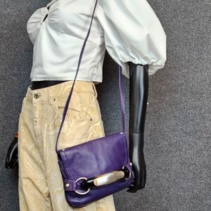 Purple‎ Leather Crossbody Bag